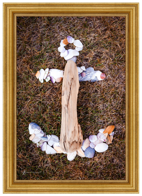Seaside Anchor Gold Foil Frame