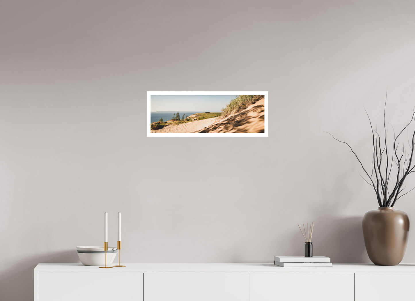 24 x 8″, Hahnemuhle Bamboo 0.79 Border Sleeping Bear Dunes