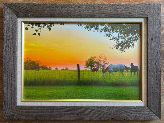 Farmhouse Wall Decor Sunset Horses